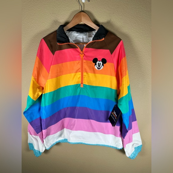 NWT Disney Pride Mickey Mouse 3/4 Zip Pullover Jacket - Picture 4 of 10